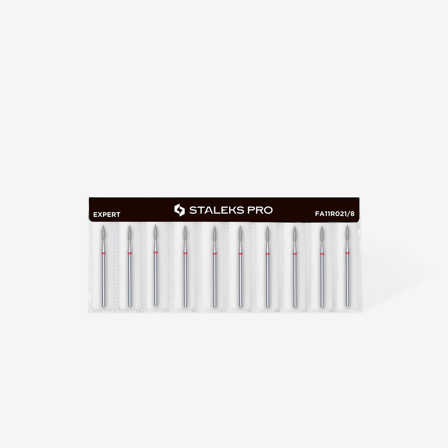 Punta diamantata fiamma appuntita, rosso, diametro 2.1 mm - lunghezza punta 8 mm