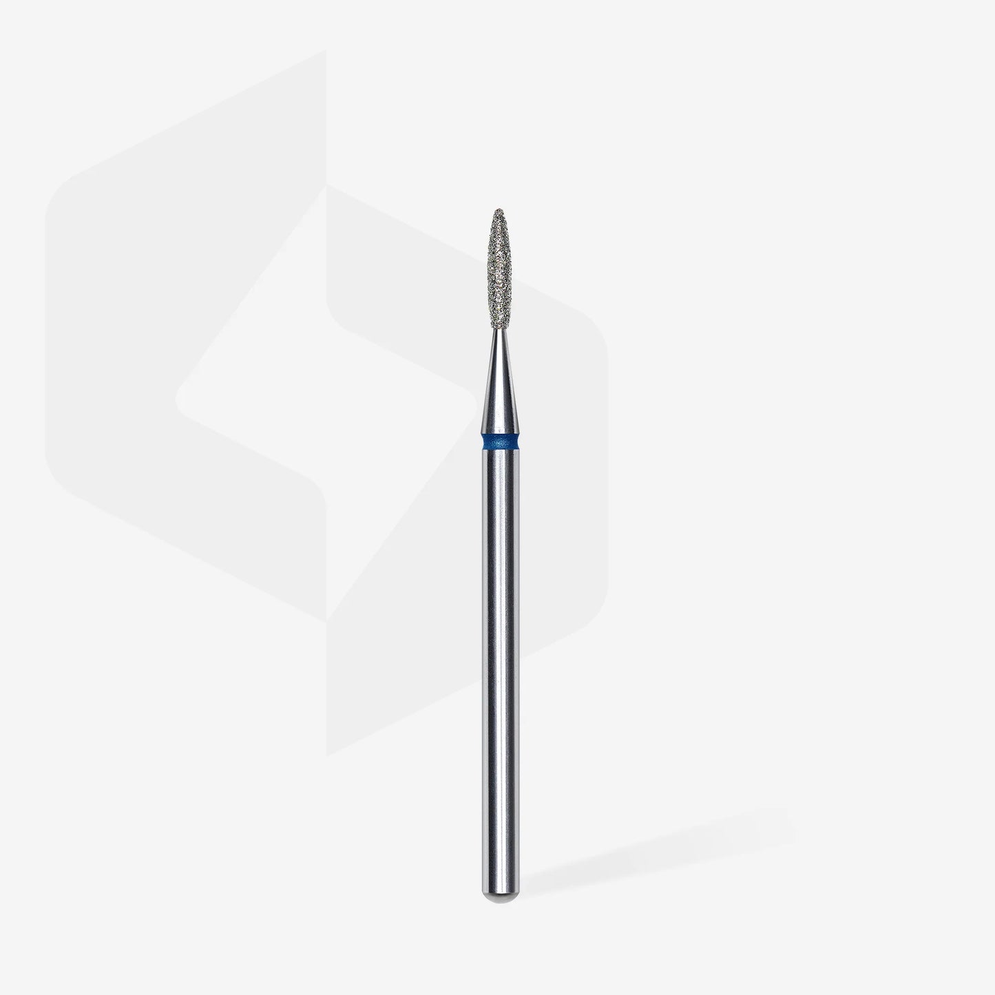 Punta diamantata fiamma, blu, diametro 1.6 mm - lunghezza punta 8 mm