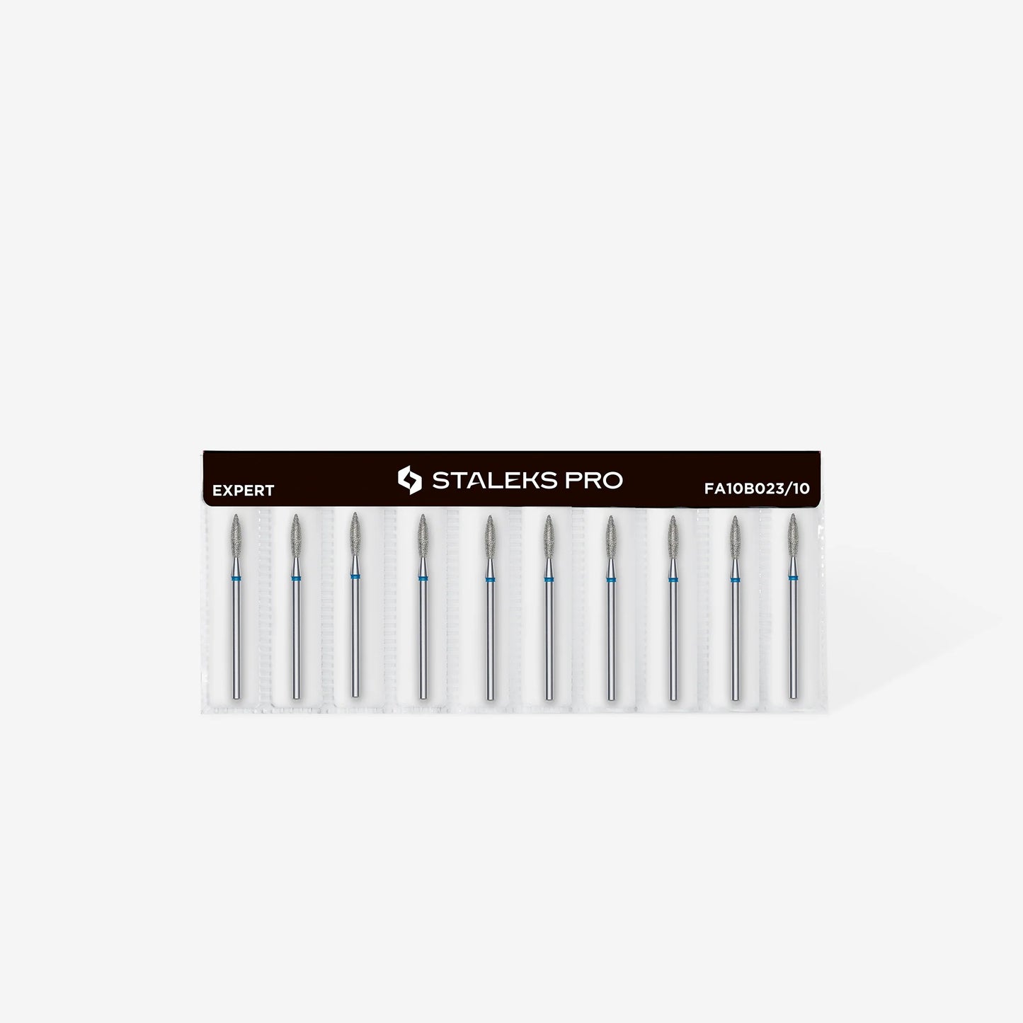 Punta diamantata fiamma, blu, diametro 2.3 mm - lunghezza punta 10 mm