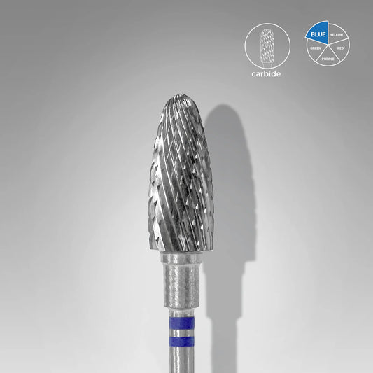 Punta carbide conica per utenti mancini, blu, diametro 6 mm - lunghezza punta 14 mm