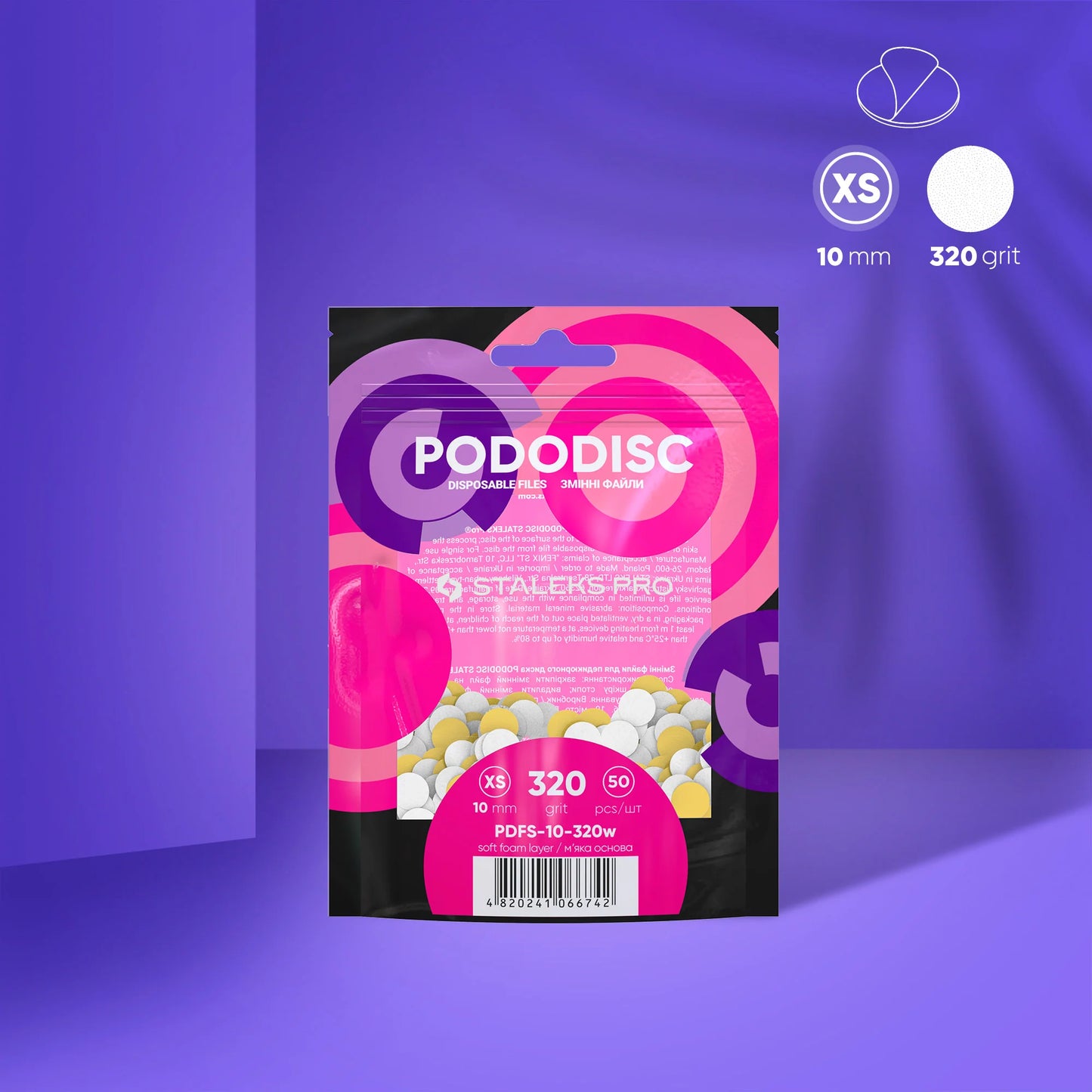 Lime di ricambio su base morbida per il disco per pedicure PODODISC STALEKS PRO XS (50 pezzi)