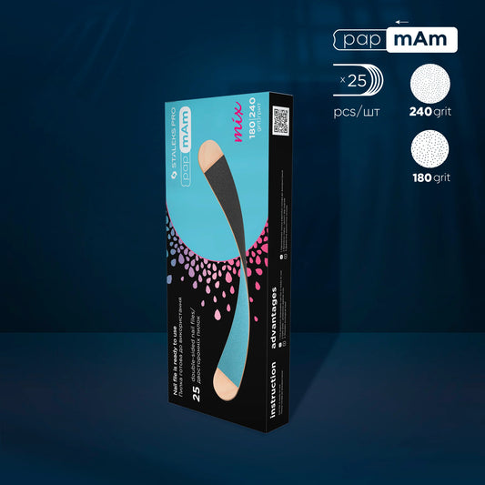 File di ricambio bifacciali PapmAm mix per la lima dritta su base di legno (25 pezzi)