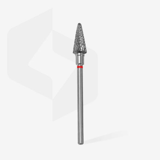Punta carbide cono, rosso, diametro 6 mm - lunghezza punta 14 mm
