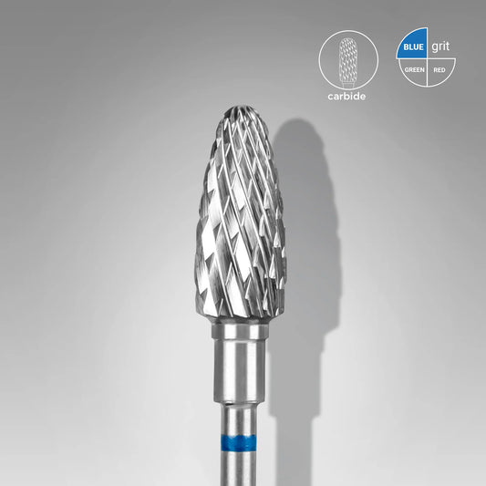 Punta carbide conica, blu, diametro 6 mm - lunghezza punta 14 mm