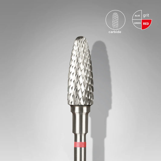 Punta carbide conica, rosso, diametro 5 mm - lunghezza punta 13 mm