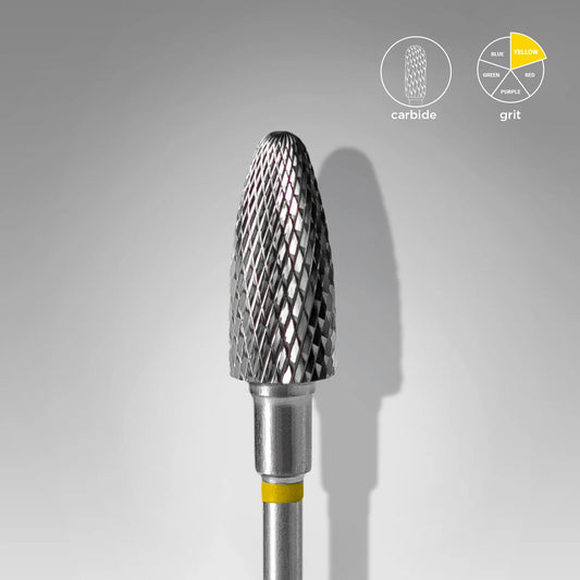 Punta carbide conica, giallo, diametro 6 mm - lunghezza punta 14 mm