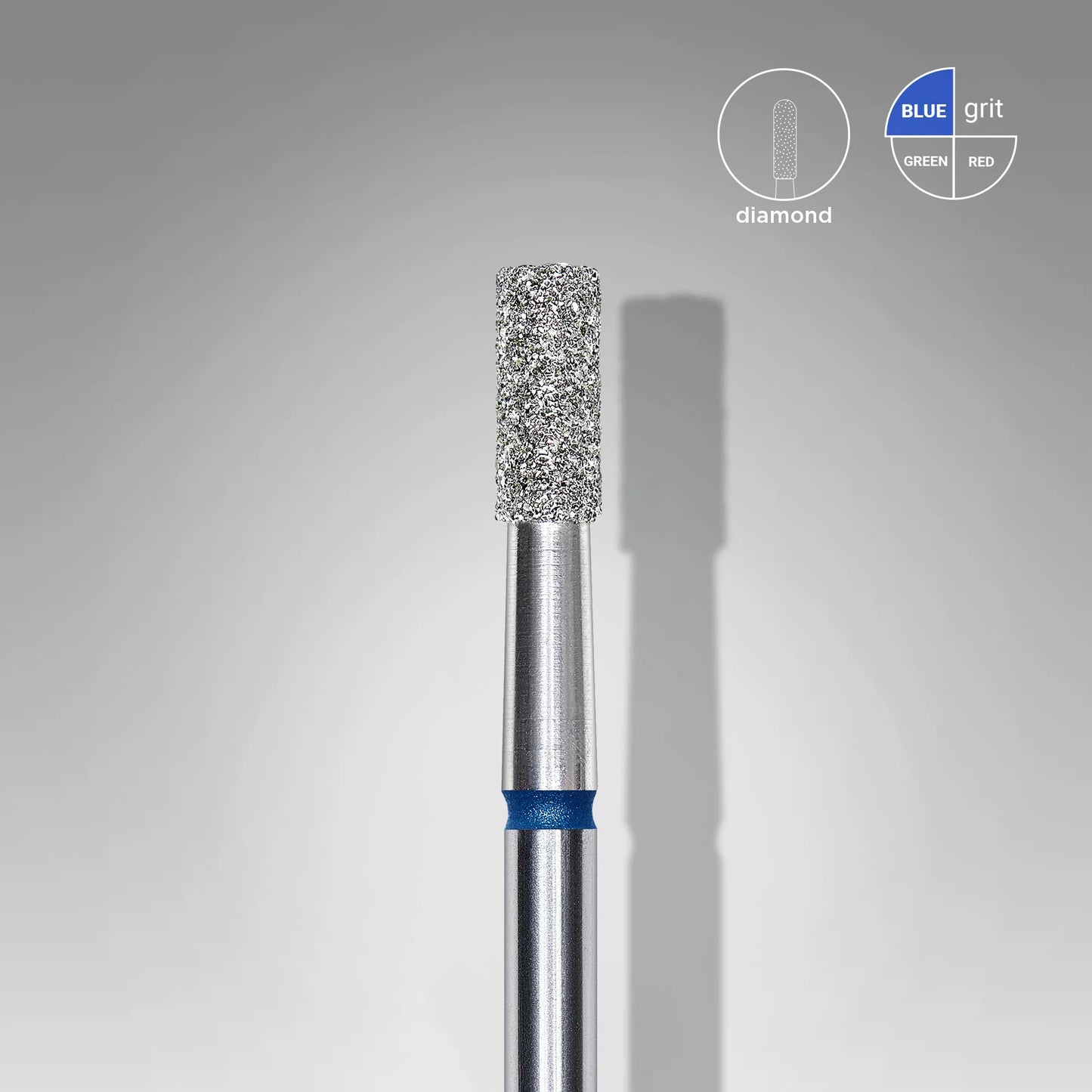Punta diamantata cilindro, blu, diametro 2.5 mm - lunghezza punta 6 mm