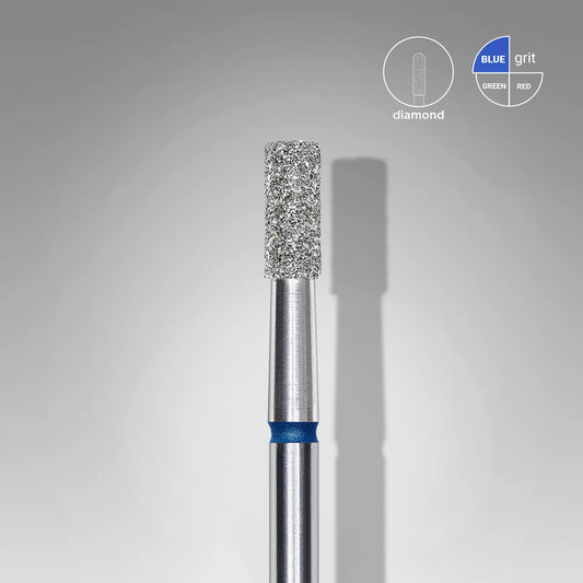 Punta diamantata cilindro, blu, diametro 2.5 mm - lunghezza punta 6 mm