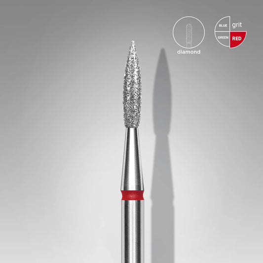 Punta diamantata per unghie a punta fiamma rossa EXPERT diametro 2,3 mm / parte operativa 8 mm