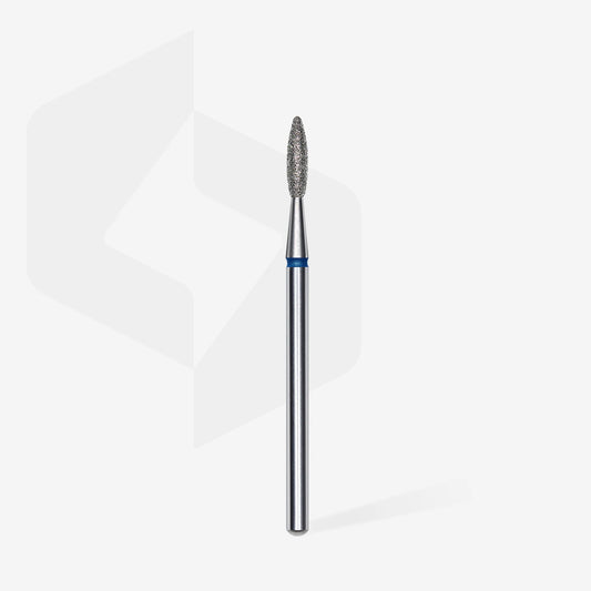 Punta diamantata fiamma, blu, diametro 2.1 mm - lunghezza punta 8 mm