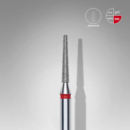 Punta diamantata tronco, rosso, diametro 1.6 mm - lunghezza punta 10 mm