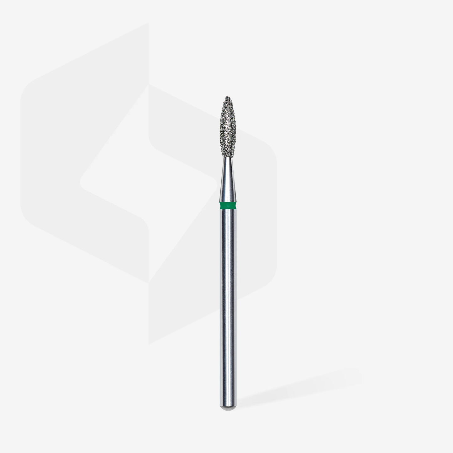 Punta diamantata fiamma, verde, diametro 2.1 mm - lunghezza punta 8 mm