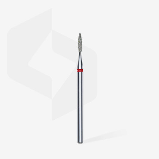 Punta diamantata fiamma, rosso, diametro 1.6 mm - lunghezza punta 8 mm