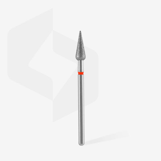 Punta diamantata pera appuntita, rosso, diametro 4 Mm - lunghezza punta 12 mm