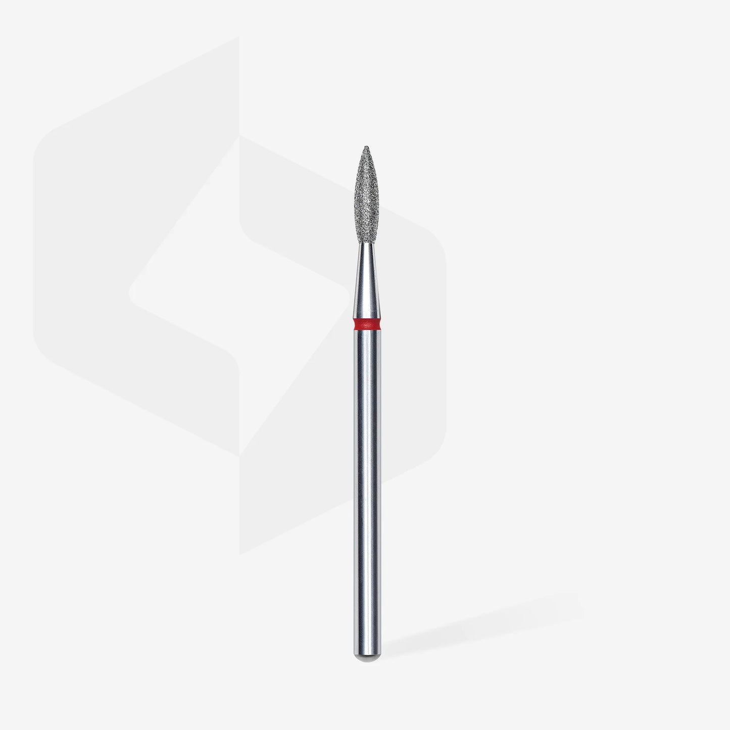 Punta diamantata fiamma appuntita, rosso, diametro 2.1 mm - lunghezza punta 8 mm