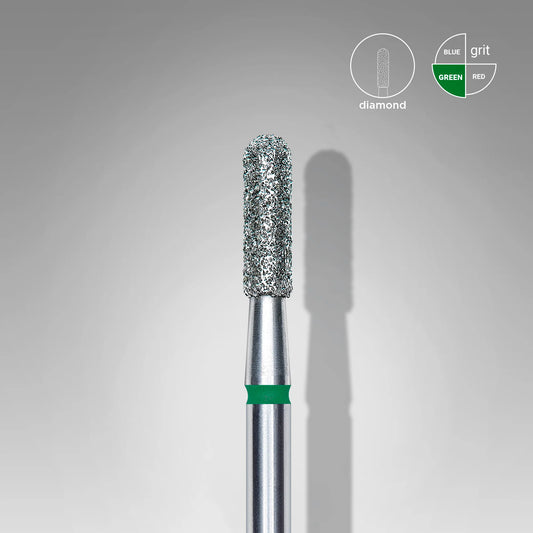 Punta diamantata cilindro tondo, verde, diametro 2.3 mm - lunghezza punta 8 mm