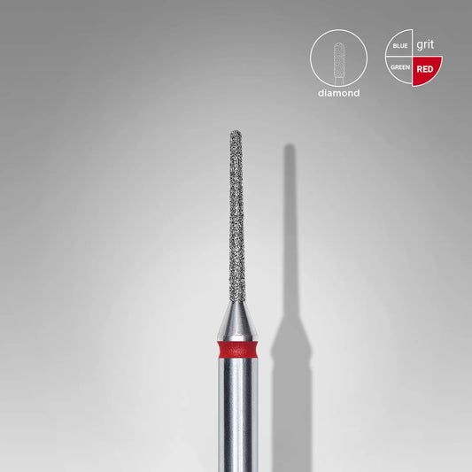 Punta diamantata ago, rosso, diametro 1 mm - lunghezza punta 10 mm