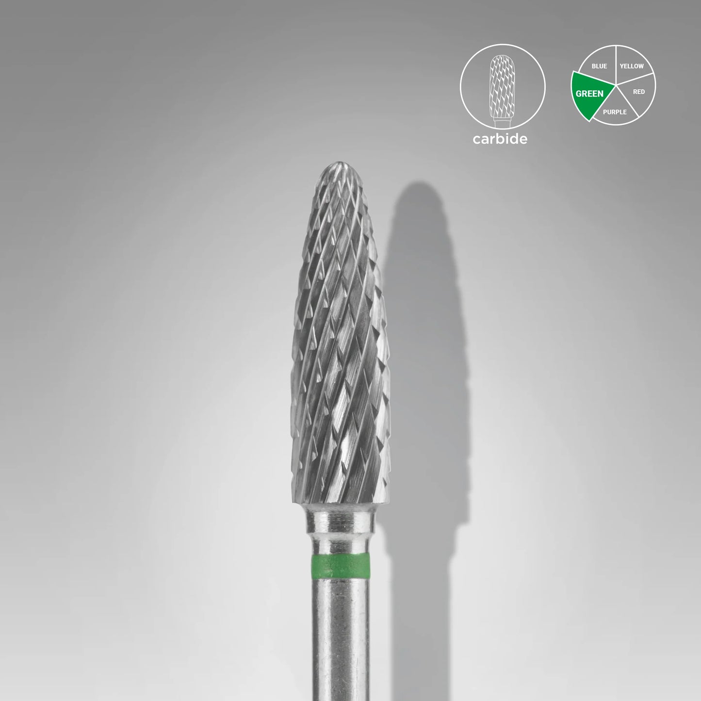 Punta fresa a forma di mais in mettalo duro verde EXPERT diametro 4 mm / parte lavorante 14 mm