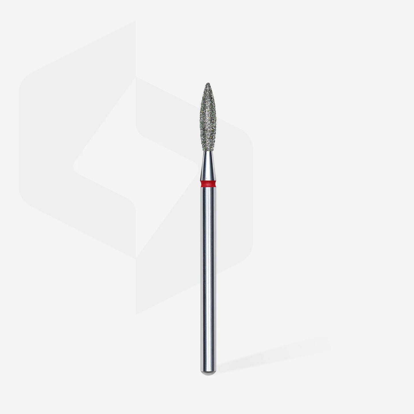 Punta diamantata fiamma, rosso, diametro 2.3 mm - lunghezza punta 10 mm