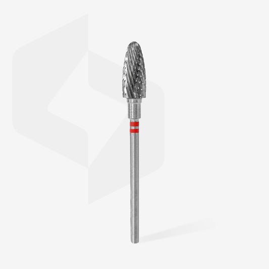 Punta carbide conica per utenti mancini, rosso, diametro 6 mm - lunghezza punta 14 mm