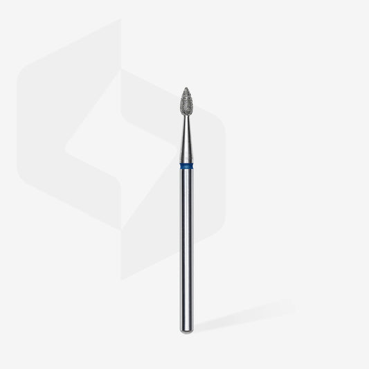 Punta diamantata goccia, blu, diametro 2.3 mm - lunghezza punta 5 mm