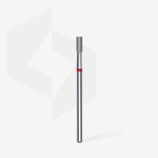 Punta diamantata cilindro, rosso, diametro 2.5 mm - lunghezza punta 6 mm
