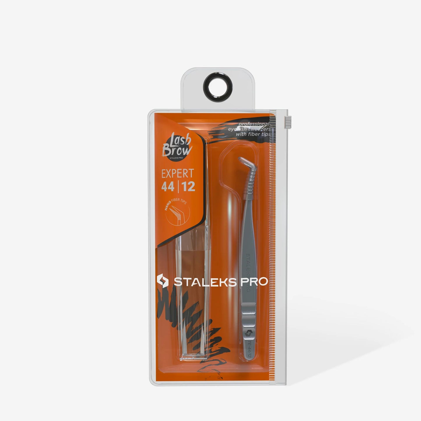 Pinzetta professionale per ciglia con nano-nodi EXPERT 44 TIPO 12 (forma a L, 65')