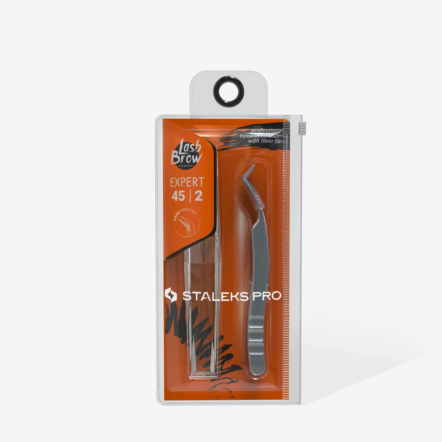 Pinzetta professionale per ciglia con nano-nodi EXPERT 45 TIPO 2 (a forma di L, 40')