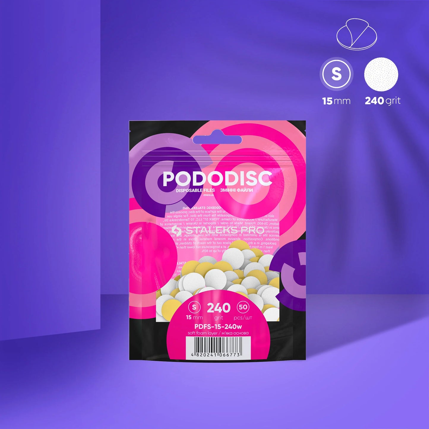 Lime di ricambio su base morbida per il disco per pedicure PODODISC STALEKS PRO S (50 pezzi)