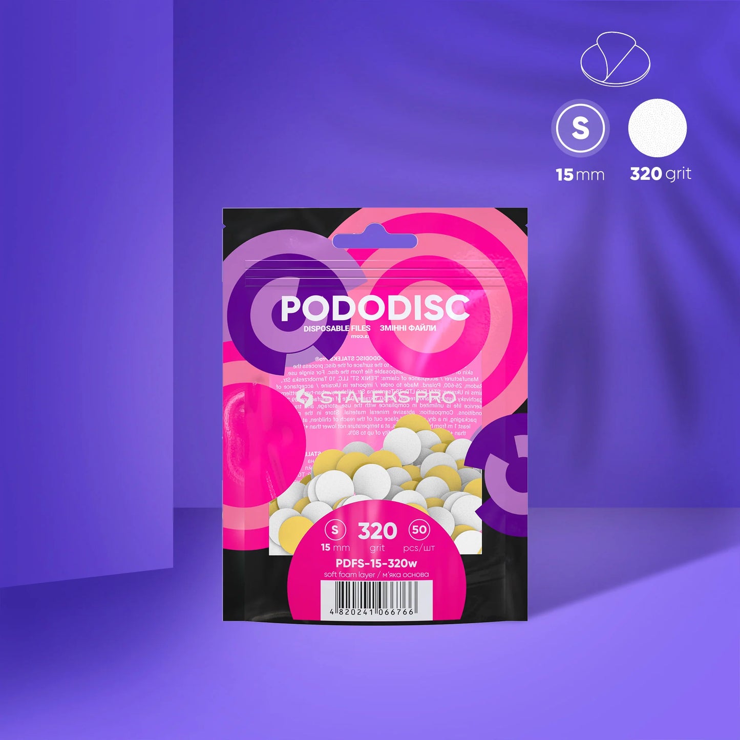 Lime di ricambio su base morbida per il disco per pedicure PODODISC STALEKS PRO S (50 pezzi)