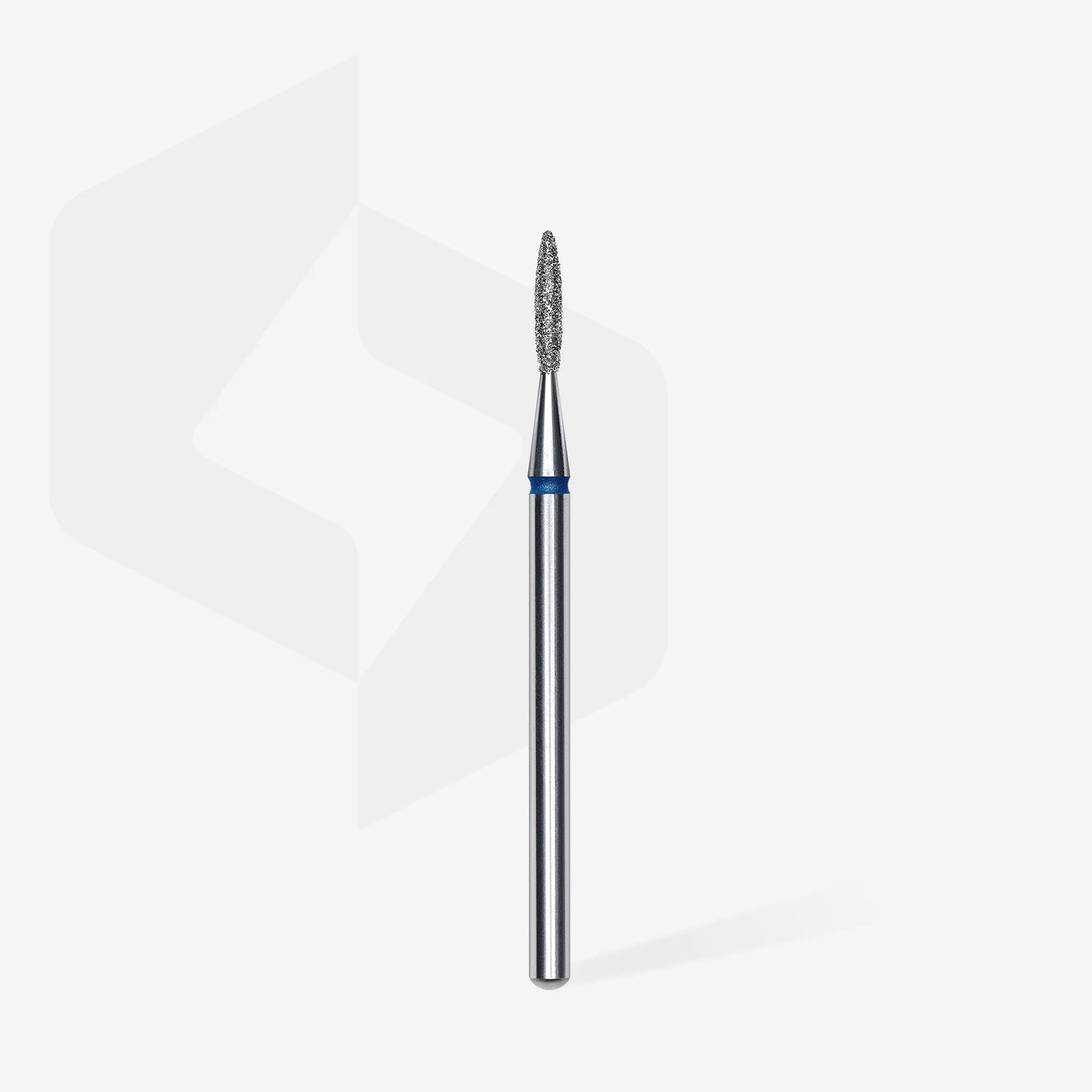 Punta diamantata fiamma appuntita, blu, diametro 1.6 mm - lunghezza punta 8 mm