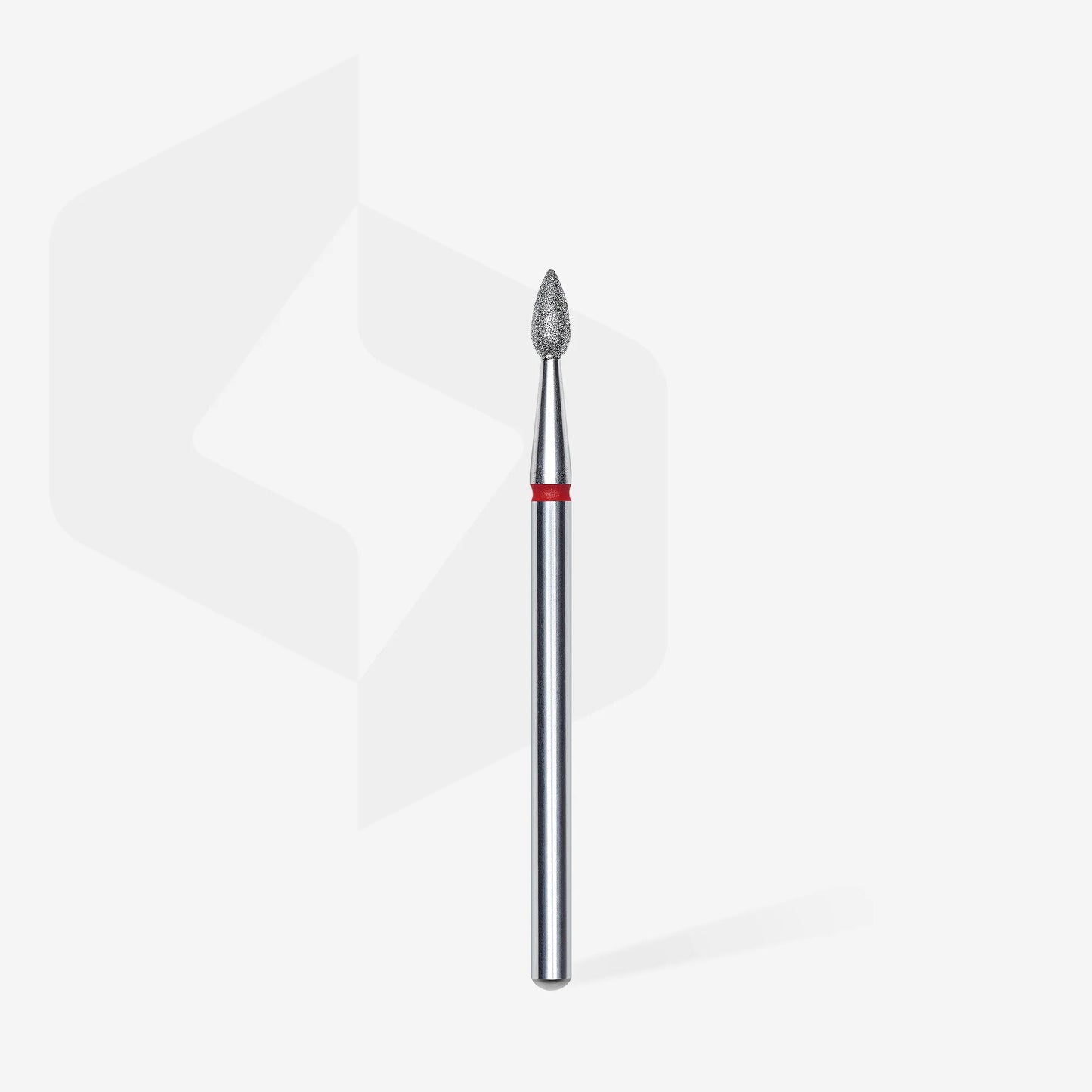 Punta diamantata goccia, rosso, diametro 2.3 mm - lunghezza punta 5 mm