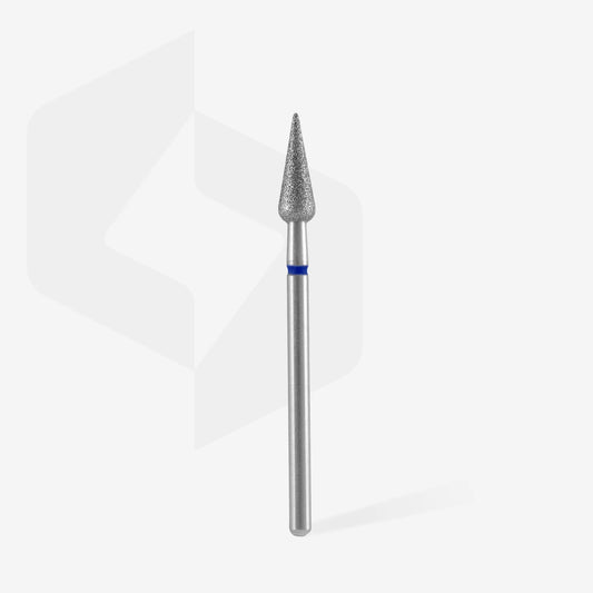 Punta diamantata pera appuntita, blu, diametro 4 Mm - lunghezza punta 12 Mm