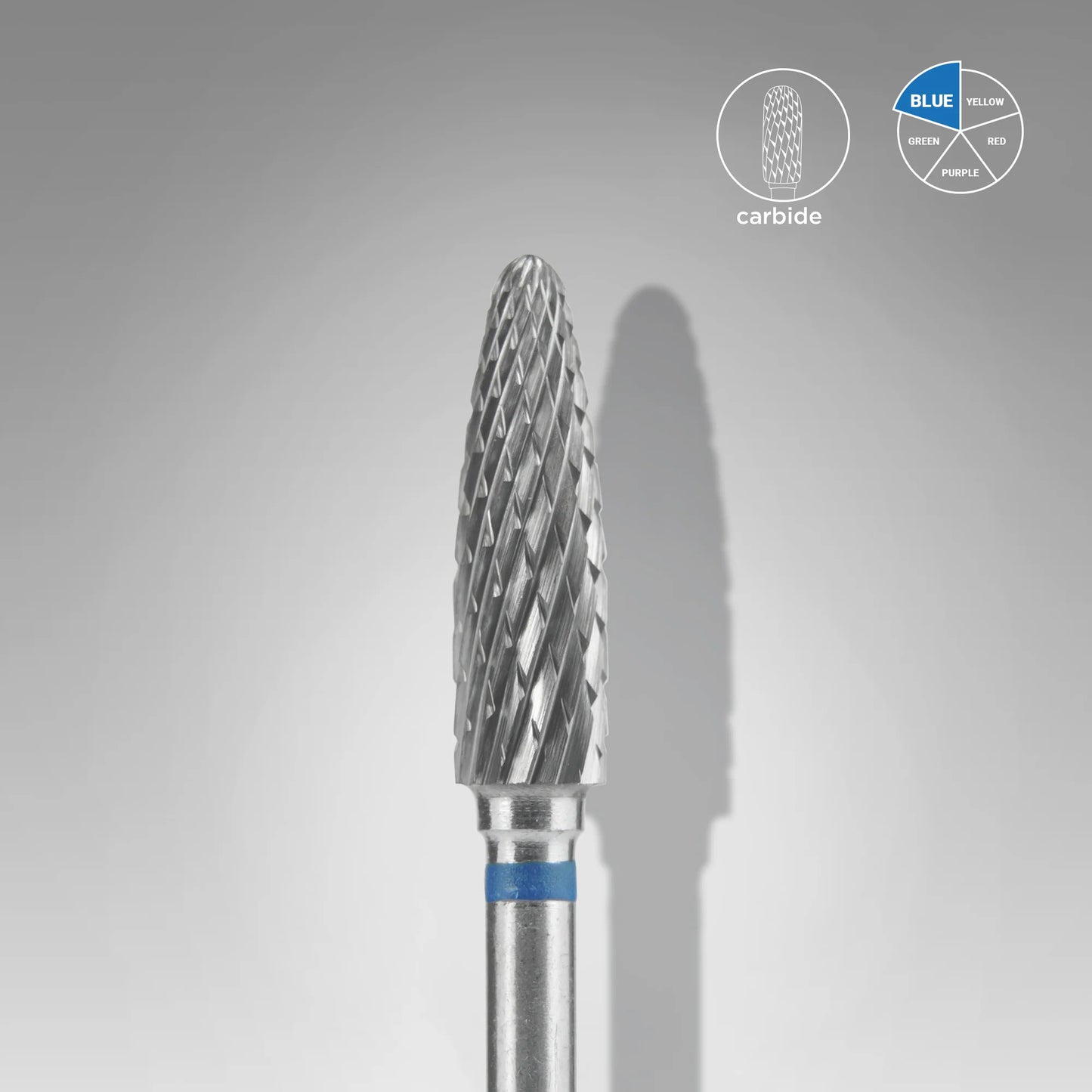 Punta fresa a forma di mais in metallo duro blu EXPERT, diametro 4 mm / parte lavorante 14 mm