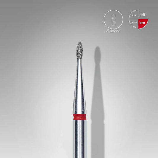 Punta diamantata gemma, rosso, diametro 1.2 mm - lunghezza punta 3 mm