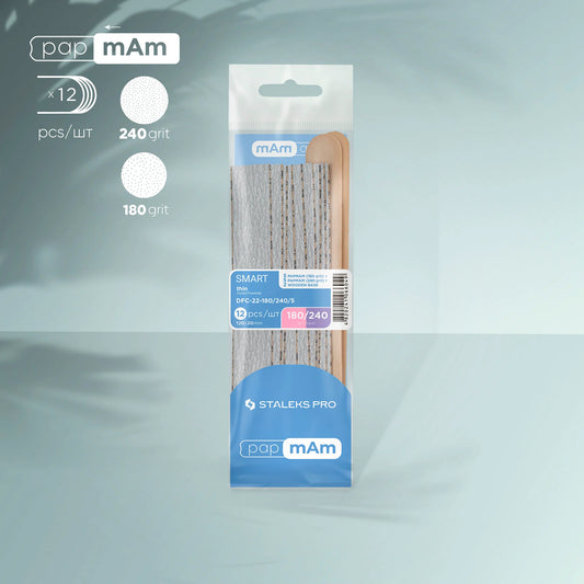 Lime di ricambio PapmAm grana 180 (5 pezzi), grana 240 (5 pezzi) e base in legno (2 pezzi) SMART 22