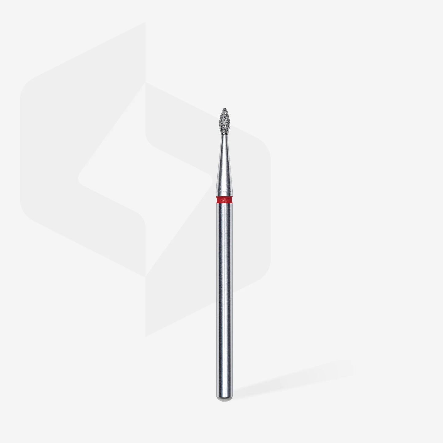 Punta diamantata goccia, rosso, diametro 1.6 mm - lunghezza punta 4 mm