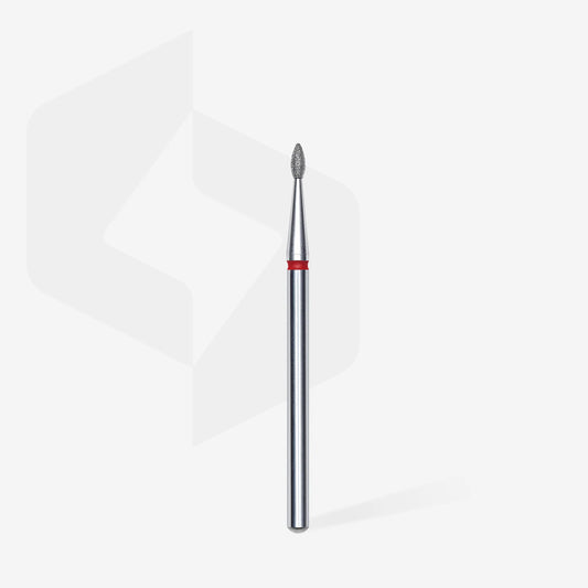 Punta diamantata goccia, rosso, diametro 1.6 mm - lunghezza punta 4 mm
