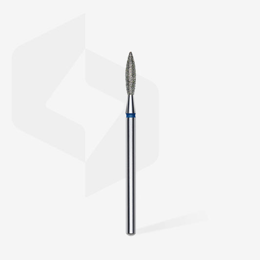 Punta diamantata fiamma, blu, diametro 2.3 mm - lunghezza punta 10 mm
