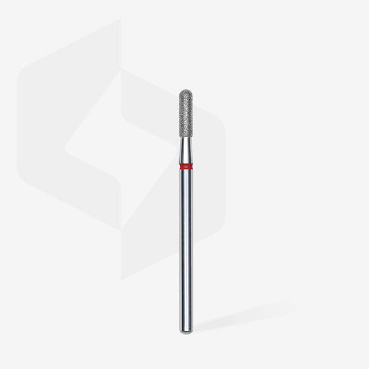 Punta diamantata cilindro tondo, rosso, diametro 2.3 mm - lunghezza punta 8 mm