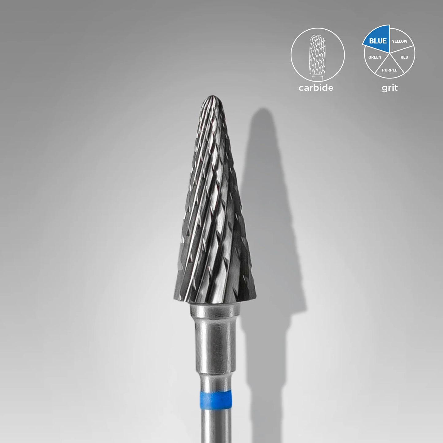 Punta carbide cono, blu, diametro 6 mm - lunghezza punta 14 mm