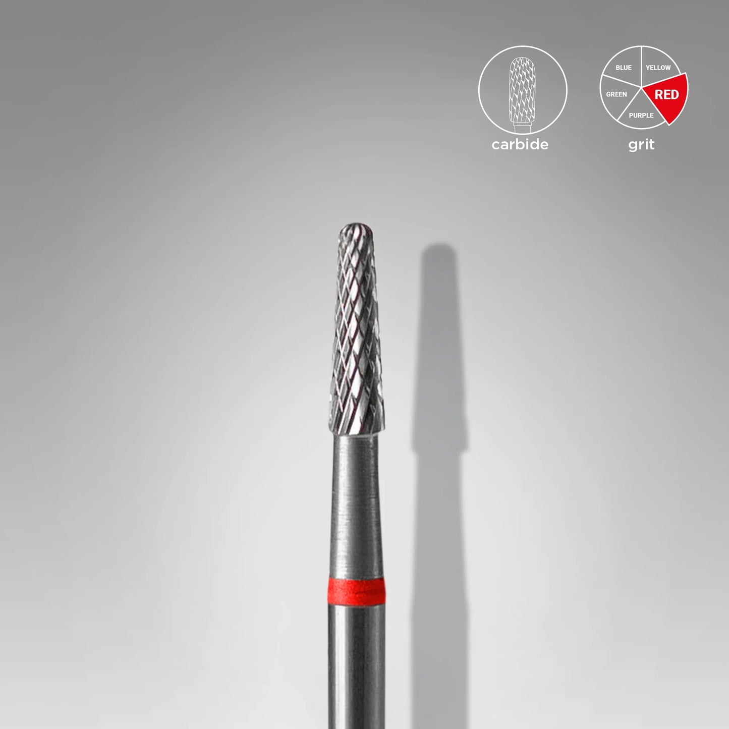 Punta carbide cono, rosso, diametro 2.3 mm - lunghezza punta 8 mm