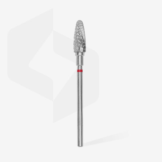 Punta carbide conica, rosso, diametro 5 mm - lunghezza punta 13 mm