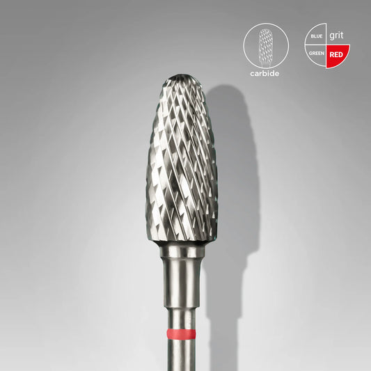Punta carbide conica, rosso, diametro 6 mm - lunghezza punta 14 mm