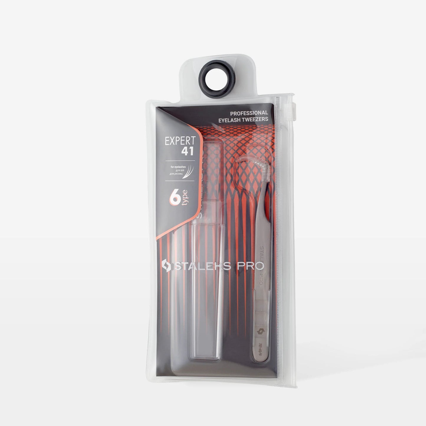 Pinzetta professionale per ciglia EXPERT 41 TIPO 6 (slipper, 75')